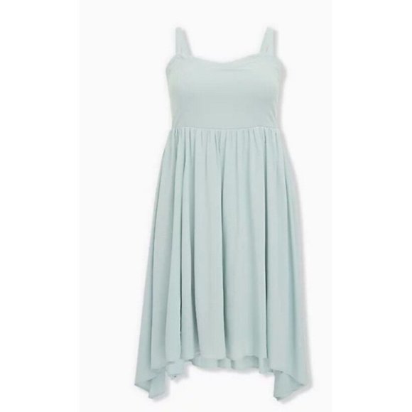 Torrid Mint Blue Challis Sharkbite Skater Dress Plus Size 4 - Picture 10 of 12